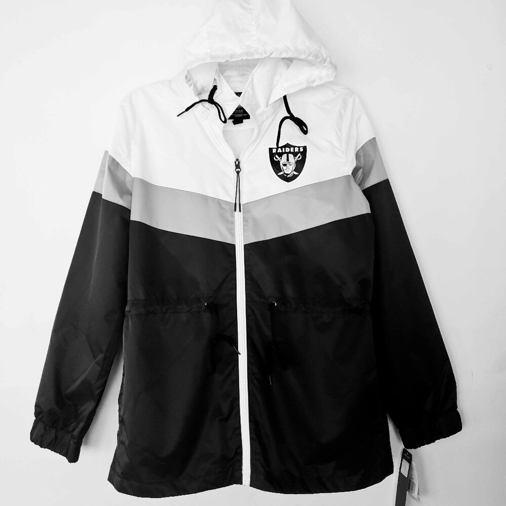 Oakland Raiders NFL Womens Windbreaker MEDIUM NEW